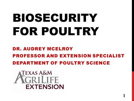 Biosecurity for poultry
