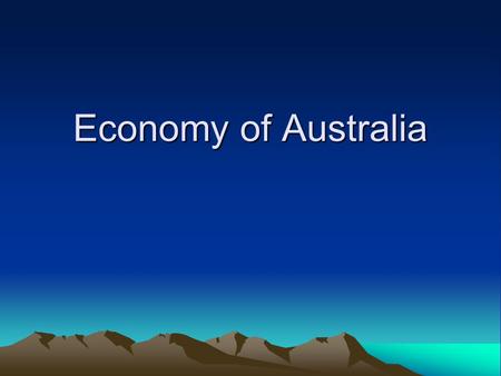 Economy of Australia.