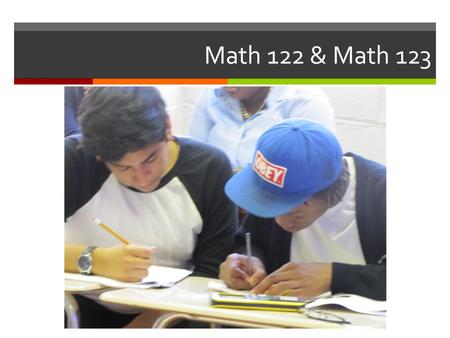 Math 122 & Math 123. Introduction to Math ABCS Courses  Math academically-based community service courses that provide the opportunity for Penn students.