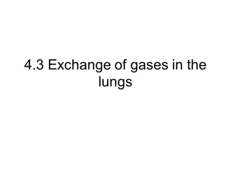 4.3 Exchange of gases in the lungs. Learning Objectives What are the essential features of exchange surfaces? How are gases exchanged in the alveoli of.