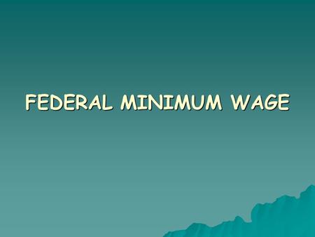 FEDERAL MINIMUM WAGE.  Went up to $5.85 on July 24, 2007, the first increase since September 1997.  Self-Sufficiency Wage in 2007 –Brown County: $12.89.
