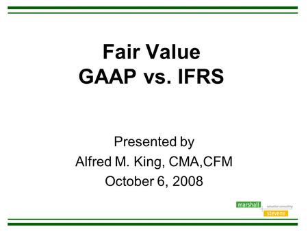 Presented by Alfred M. King, CMA,CFM October 6, 2008