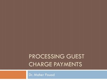 Processing Guest Charge Payments