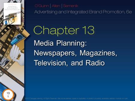Media Planning: Newspapers, Magazines, Television, and Radio