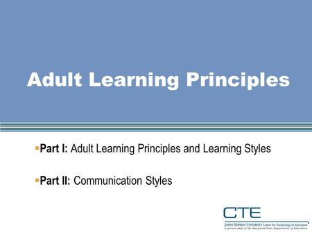 Adult Learning Principles