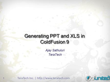 Generating PPT and XLS in ColdFusion 9