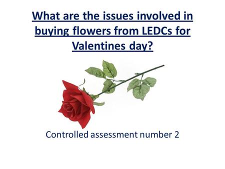 What are the issues involved in buying flowers from LEDCs for Valentines day? Controlled assessment number 2.