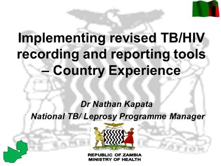 National TB/ Leprosy Programme Manager