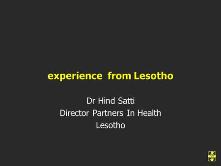 experience from Lesotho