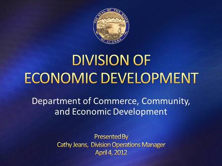 Department of Commerce, Community, and Economic Development.