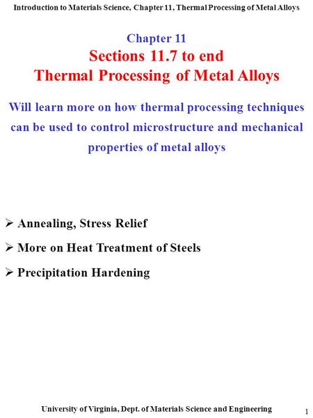 Thermal Processing of Metal Alloys