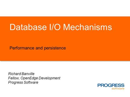 Database I/O Mechanisms