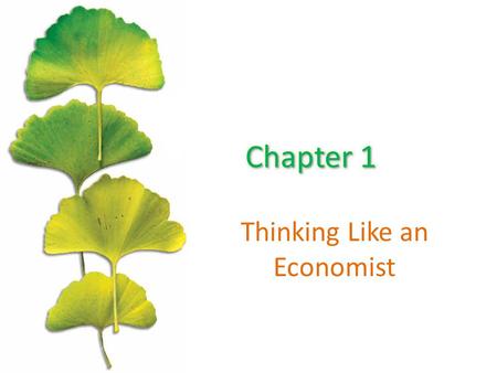 Thinking Like an Economist. Chapter Outline The Cost-Benefit Approach to Decisions The Role of Economic Theory Common Pitfalls in Decision Making Using.