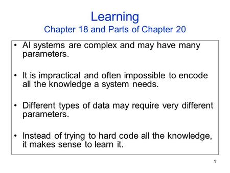 Learning Chapter 18 and Parts of Chapter 20