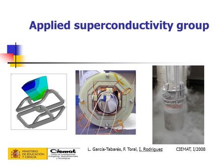 Applied superconductivity group L. García-Tabarés, F. Toral, I. RodriguezCIEMAT, I/2008.