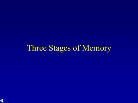 Three Stages of Memory.