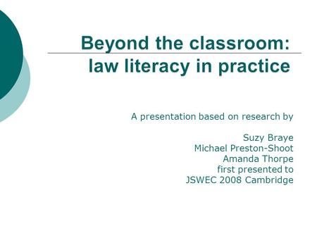 A presentation based on research by Suzy Braye Michael Preston-Shoot Amanda Thorpe first presented to JSWEC 2008 Cambridge.