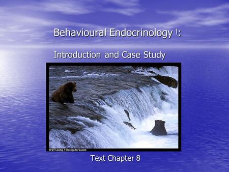 Behavioural Endocrinology ا: Introduction and Case Study Text Chapter 8.