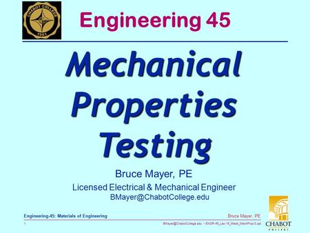 Mechanical Properties Testing