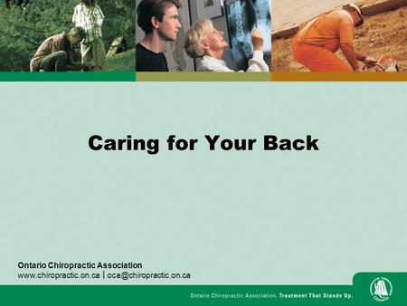 Caring for Your Back Ontario Chiropractic Association  