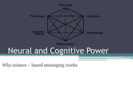 Neural and Cognitive Power Why science – based messaging works.