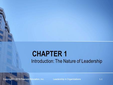 Introduction: The Nature of Leadership