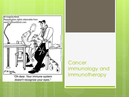 Cancer immunology and immunotherapy. First an aside  Oncogenes and tumor suppressor genes.  Definitions anyone?  Oncogene –  Tumor suppressor gene.