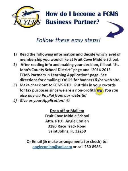 How do I become a FCMS Business Partner? Follow these easy steps! 1)Read the following information and decide which level of membership you would like.