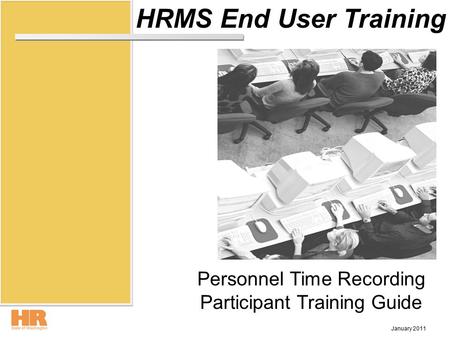 HRMS End User Training Personnel Time Recording