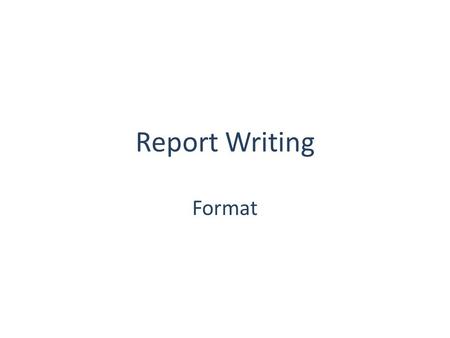 writing report ppt