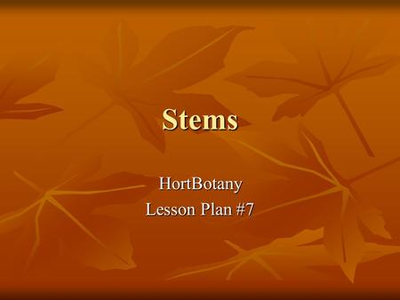 HortBotany Lesson Plan #7