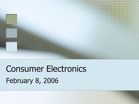 Consumer Electronics February 8, 2006. What type of Digital Camera is right for me?