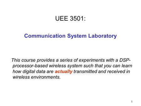 Communication System Laboratory