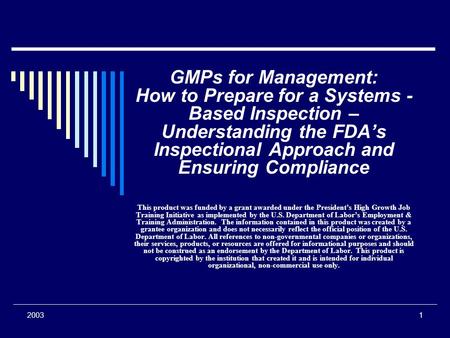 GMPs for Management: How to Prepare for a Systems -Based Inspection – Understanding the FDA’s Inspectional Approach and Ensuring Compliance This product.