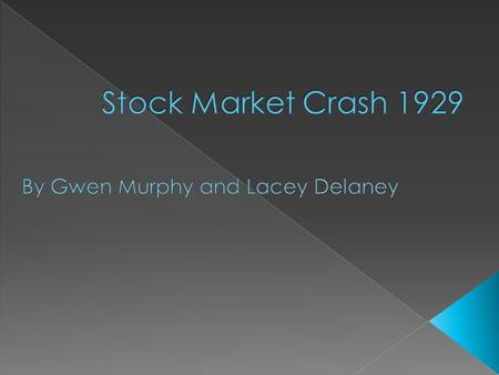  On Black Tuesday October 24 1929.  The stock market started after the Roaring Twenties.  The crash lasted 4 days.