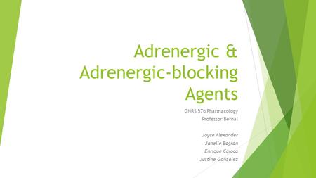 Adrenergic & Adrenergic-blocking Agents
