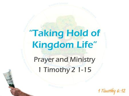 “Taking Hold of Kingdom Life” Prayer and Ministry 1 Timothy 2 1-15.