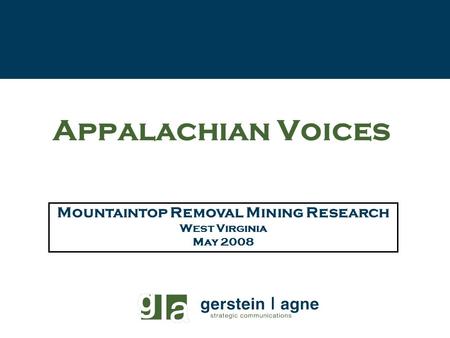 Mountaintop Removal Mining Research West Virginia May 2008 Appalachian Voices.