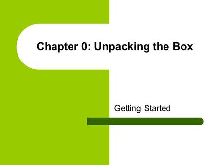 Chapter 0: Unpacking the Box Getting Started. Make accounts Open a browser and go here: – https://itaccounts.iu.edu/ https://itaccounts.iu.edu/ – Select.