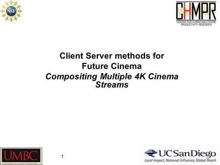 Client Server methods for Future Cinema Compositing Multiple 4K Cinema Streams 1.