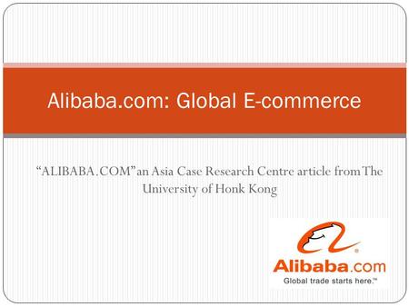 Alibaba.com: Global E-commerce