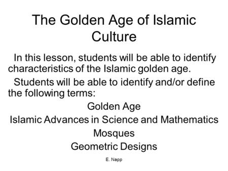 The Golden Age of Islamic Culture