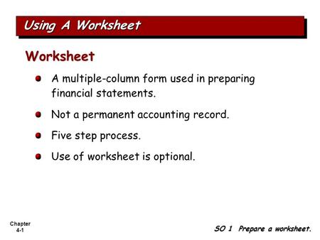 Worksheet Using A Worksheet