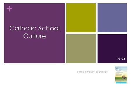 + 91-94 Catholic School Culture Some different scenarios.
