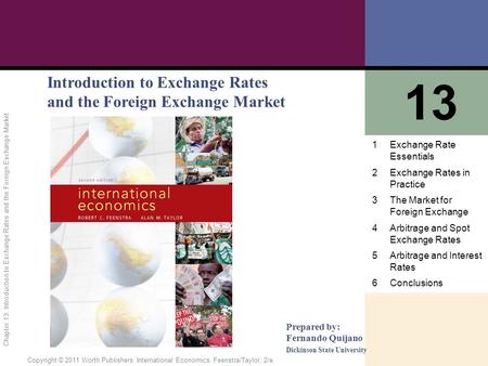 13 Introduction to Exchange Rates and the Foreign Exchange Market 1