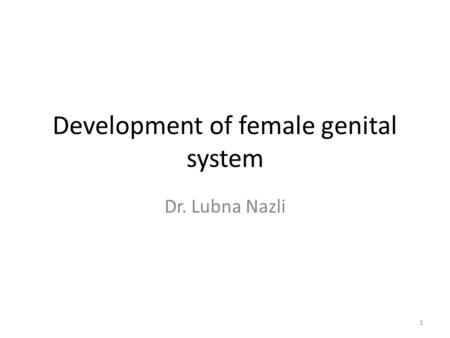 Development of female genital system