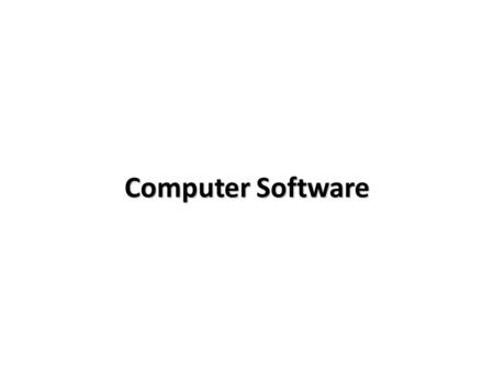 Computer Software.