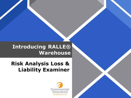 Introducing RALLE® Warehouse Risk Analysis Loss & Liability Examiner.