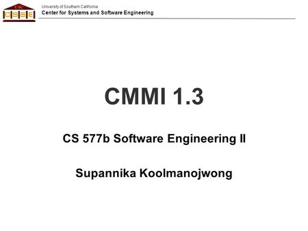 CS 577b Software Engineering II -- Introduction