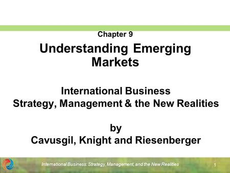Chapter 9 Understanding Emerging Markets